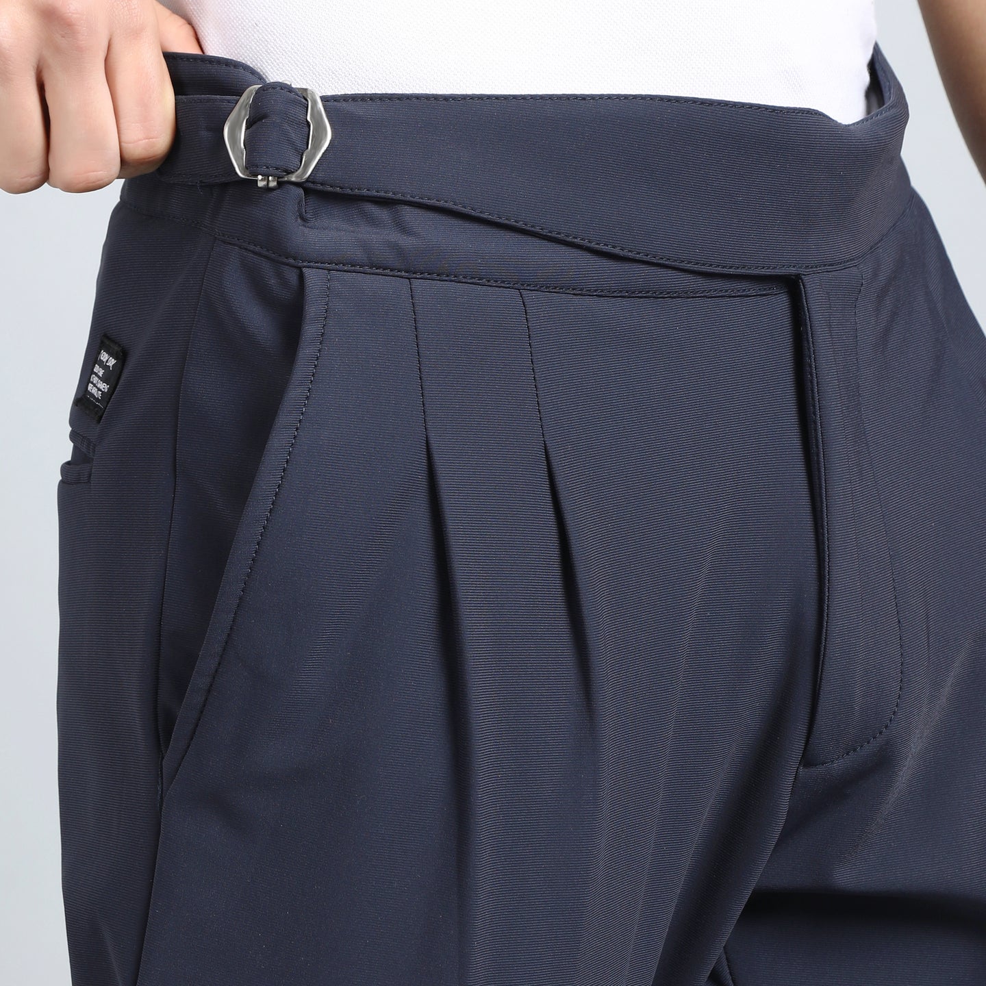 BARITONE NAVY BLUE SLIM FIT GURKHA TROUSERS 4798-3